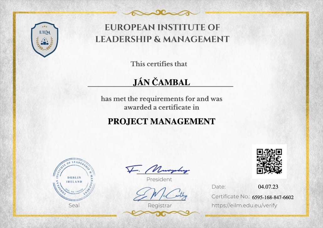 certifikat project management